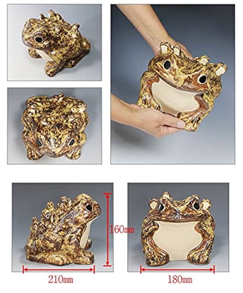 かえる 蛙 の 焼き物 Amazon.co.jp: 信楽焼 8号五匹子付き蛙【ka-0049】 むかえる む